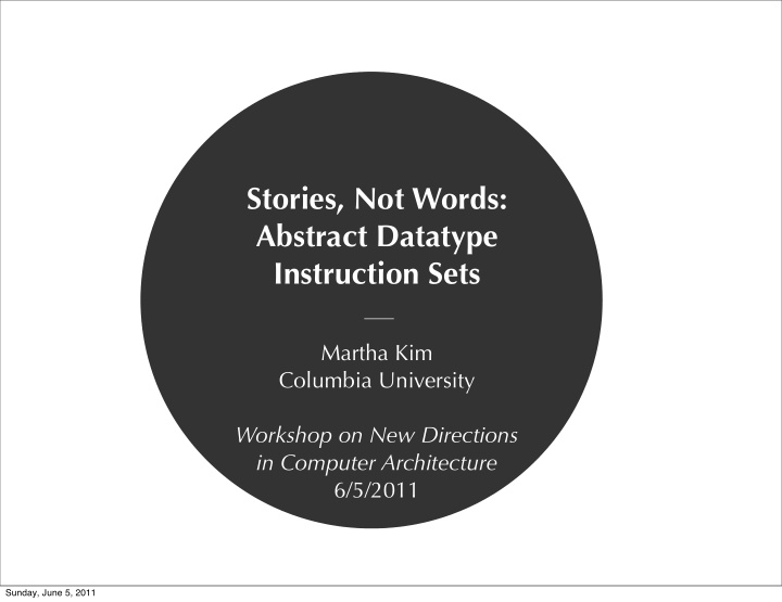 stories not words abstract datatype instruction sets