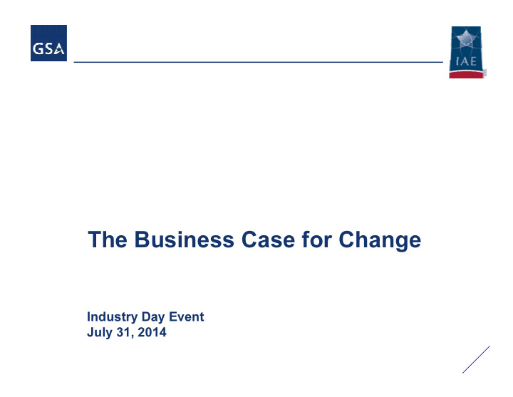 the business case for change