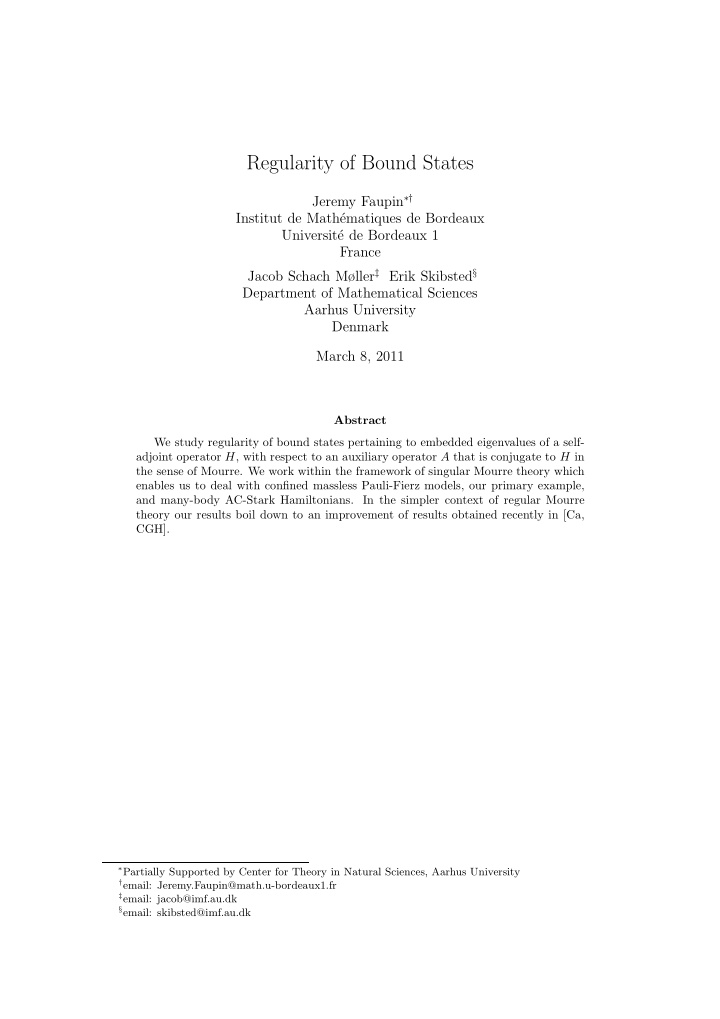regularity of bound states
