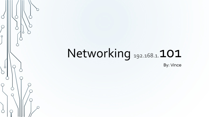 networking 192 168 1 101