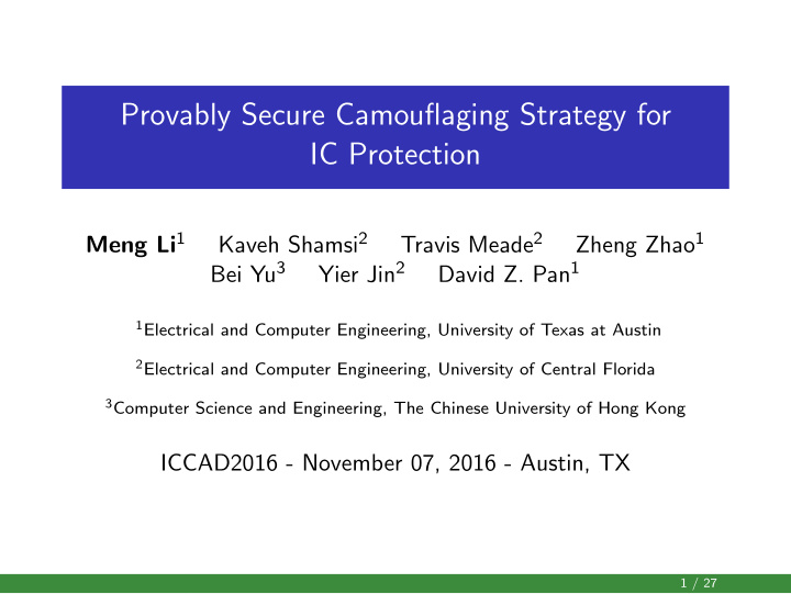 provably secure camouflaging strategy for ic protection