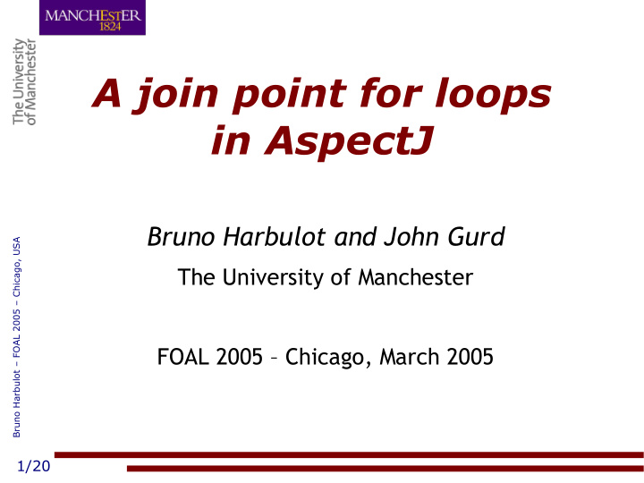 a join point for loops in aspectj