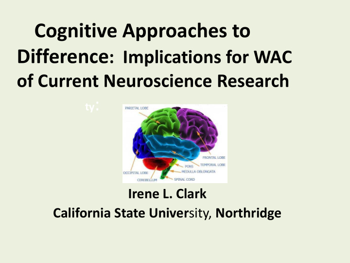 cognitive approaches to