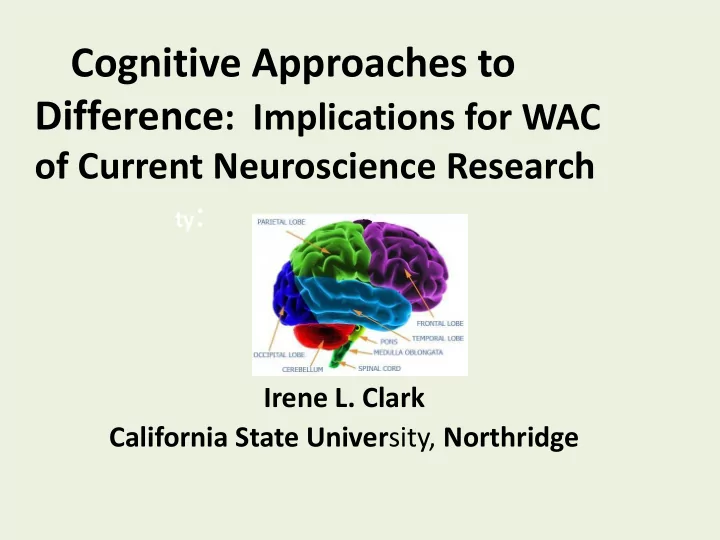 cognitive approaches to