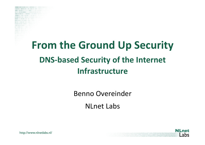 from the ground up security dns based security of the
