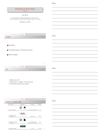 Introduction to Game Theory  Part II  Tyler Moore  Computer Science &amp; Engineering Department,