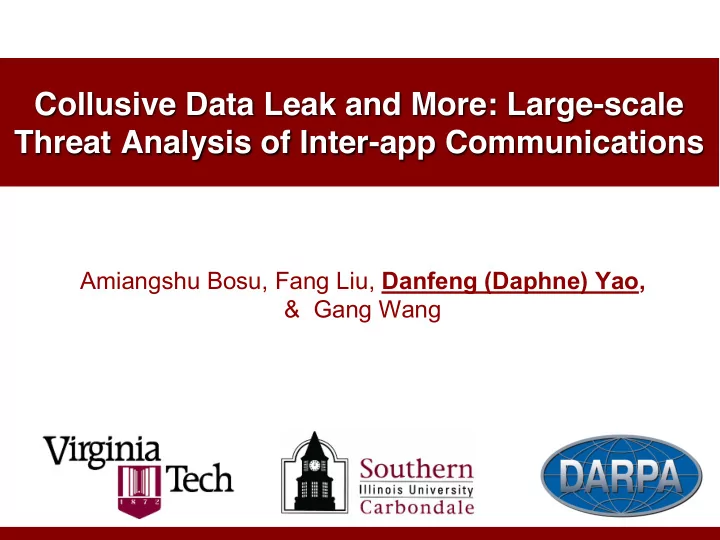 collusive data leak and more large scale threat analysis
