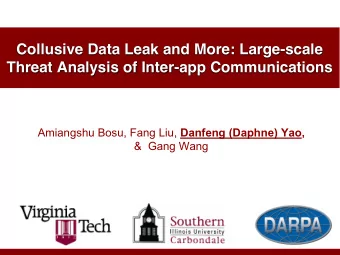 Collusive Data Leak and More: Large-scale  Threat Analysis of Inter-app Communications Amiangshu