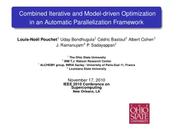 Combined Iterative and Model-driven Optimization  in an Automatic Parallelization Framework