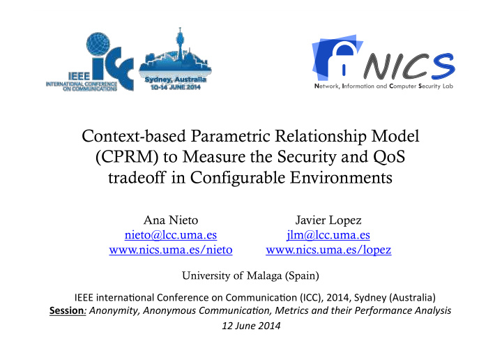 context based parametric relationship model cprm to