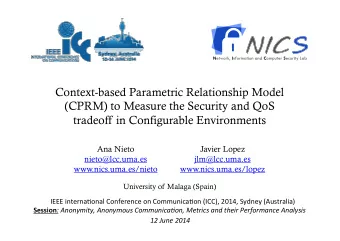 Context-based Parametric Relationship Model  (CPRM) to Measure the Security and QoS  tradeoff in
