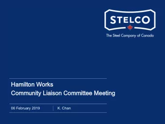 Hamilton Works  Hamilton Works  Community Liaison Committee Meeting  Community Liaison Committee