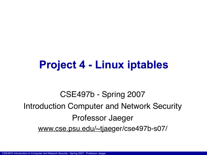 project 4 linux iptables