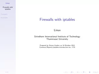 Firewalls with iptables  Linux  Sirindhorn International Institute of Technology  Thammasat