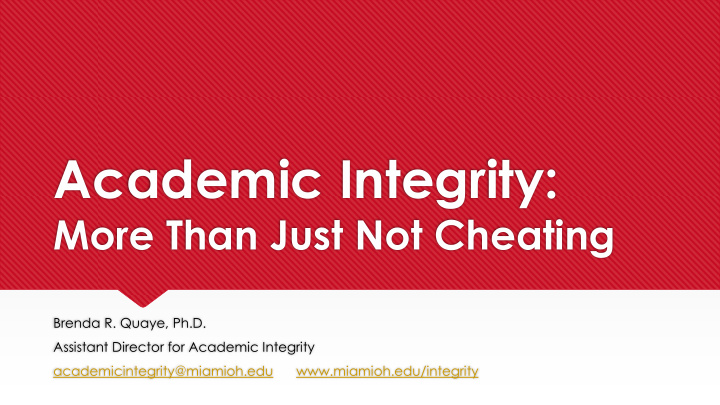 academic integrity