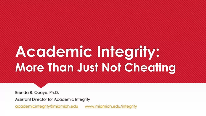 academic integrity