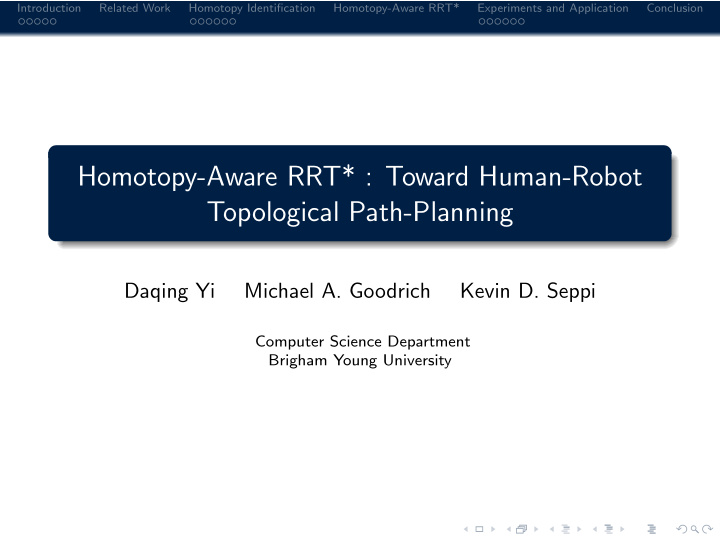 homotopy aware rrt toward human robot topological path