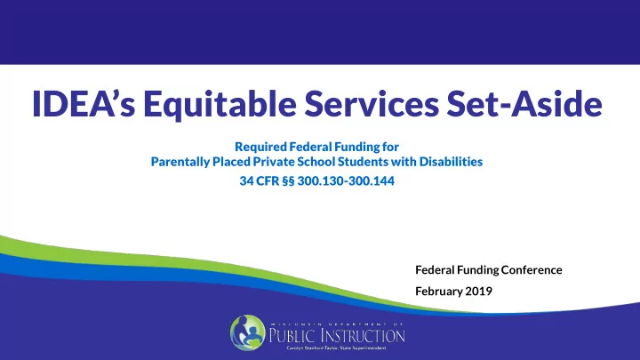 idea s equitable services set aside