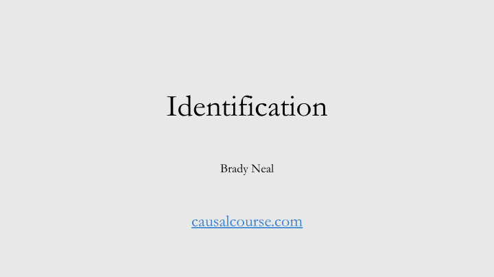 identification