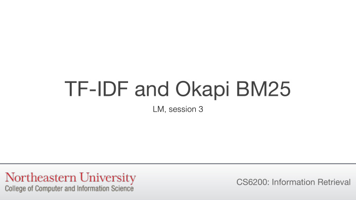 tf idf and okapi bm25