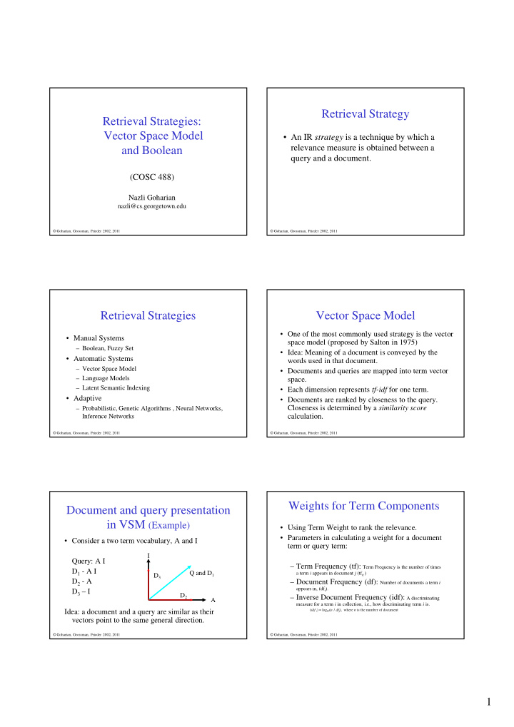 retrieval strategy retrieval strategies vector space model