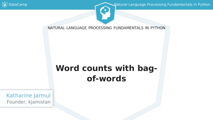 word counts with bag of words