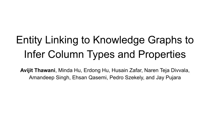 entity linking to knowledge graphs to infer column types