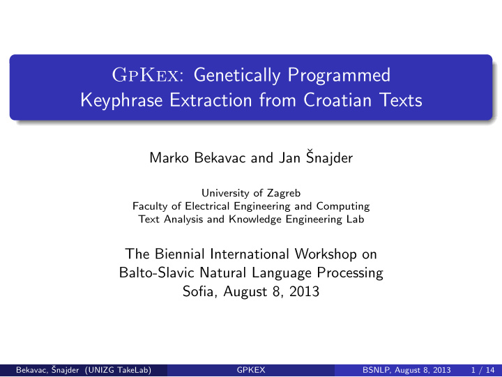 gpkex genetically programmed keyphrase extraction from