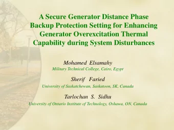 Generator Overexcitation Thermal  Capability during System Disturbances Mohamed Elsamahy  Military