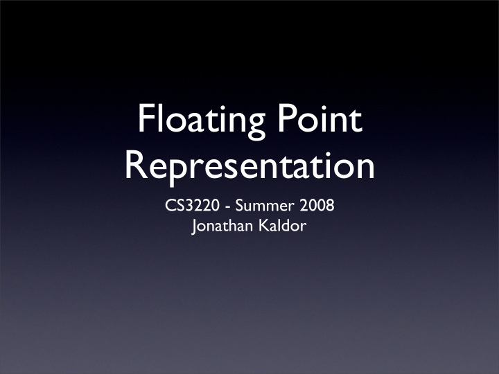 floating point representation