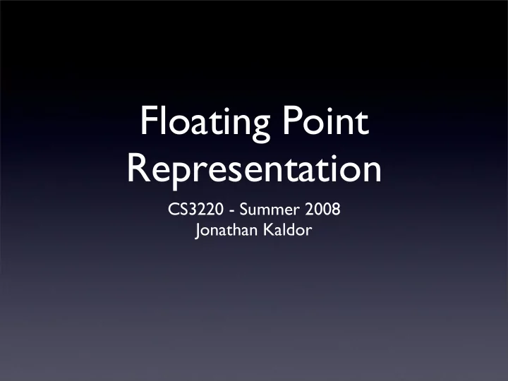 floating point representation