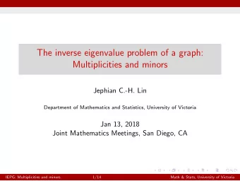The inverse eigenvalue problem of a graph:  Multiplicities and minors  Jephian C.-H. Lin