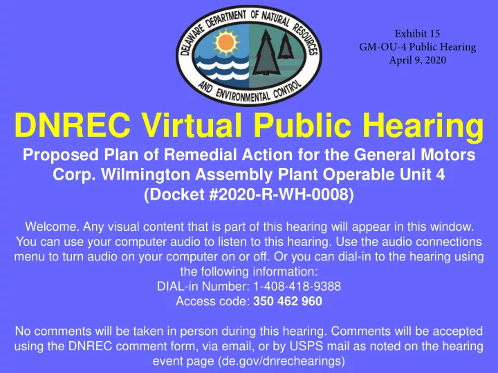 dnrec virtual public hearing