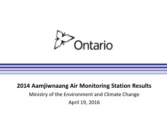 2014 Aamjiwnaang Air Monitoring Station Results  Ministry of the Environment and Climate Change