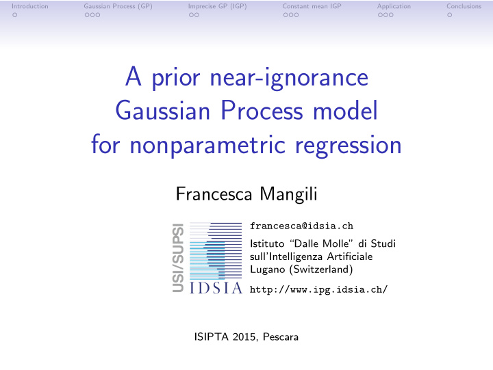 a prior near ignorance gaussian process model for