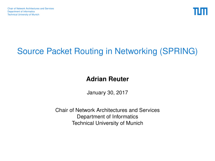 source packet routing in networking spring