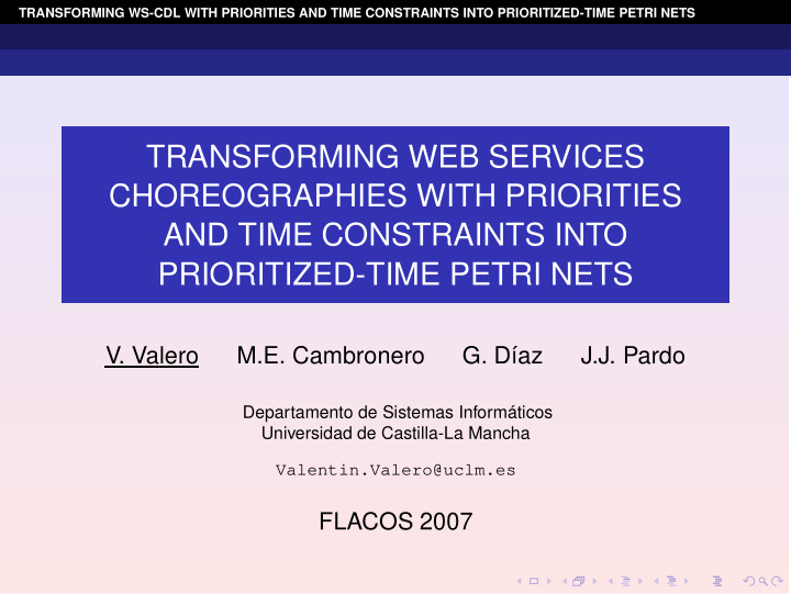 transforming web services choreographies with priorities