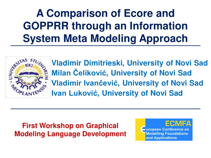 a comparison of ecore and gopprr through an information
