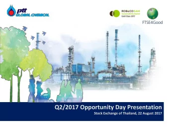 Q2/2017 Opportunity Day Presentation  Analyst Meeting Presentation Q2/2017  Stock Exchange of