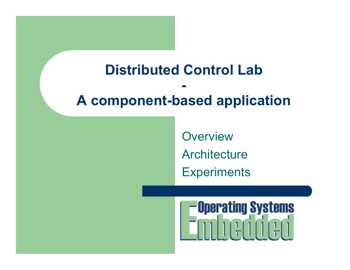 distributed control lab a component based application