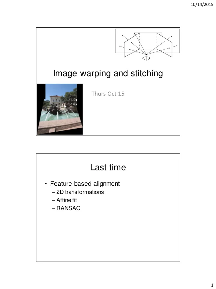image warping and stitching