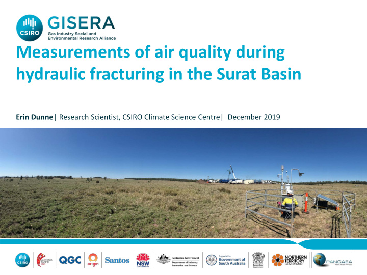 measurements of air quality during hydraulic fracturing