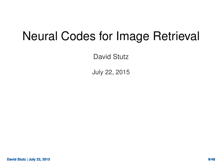 neural codes for image retrieval