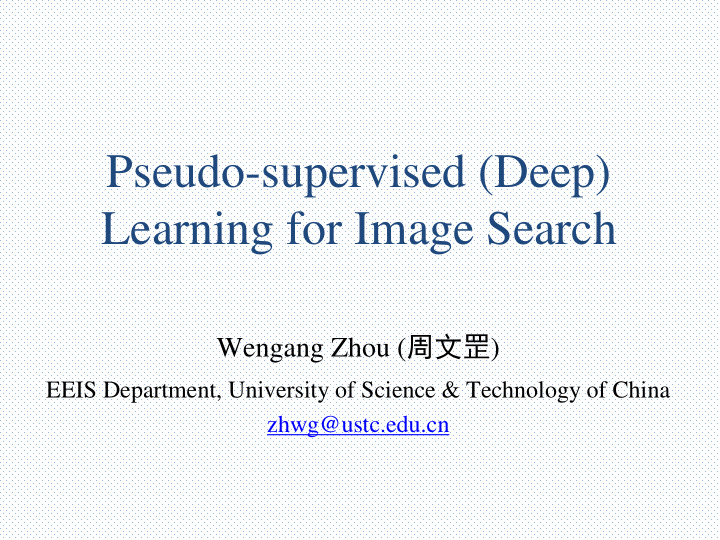 learning for image search