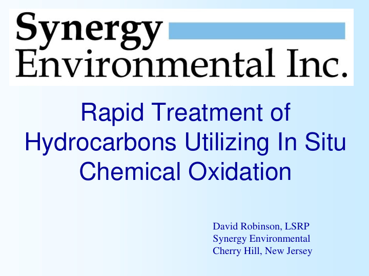 chemical oxidation