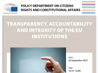 integrity in lobbying  JANOS BERTOK,  OECD  Transparency and Integrity in  Lobbying:  a Comparative