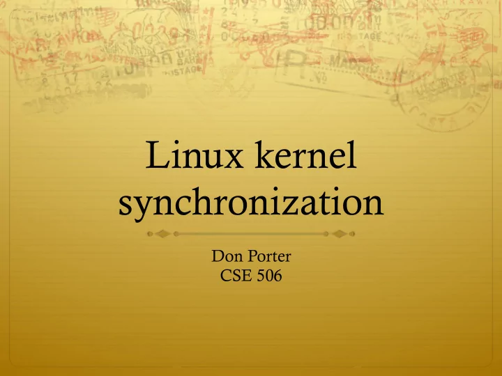linux kernel synchronization