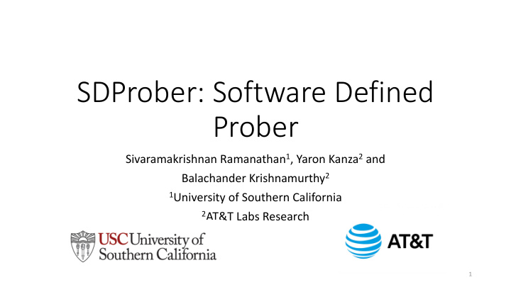 sdprober software defined prober