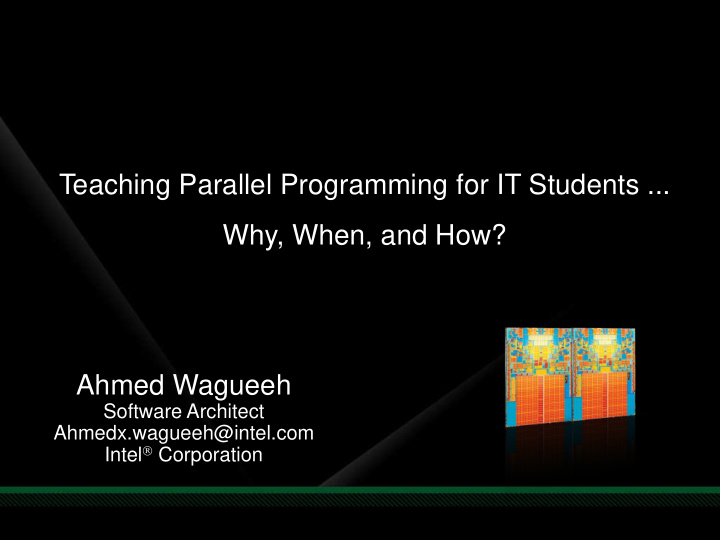 teaching parallel programming for it students why when