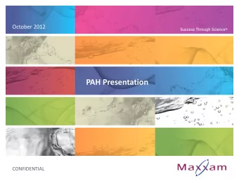 PAH Presentation  CONFIDENTIAL AGENDA  Introduction  PAH list from WAC 173-340-708(8)(e)(v)